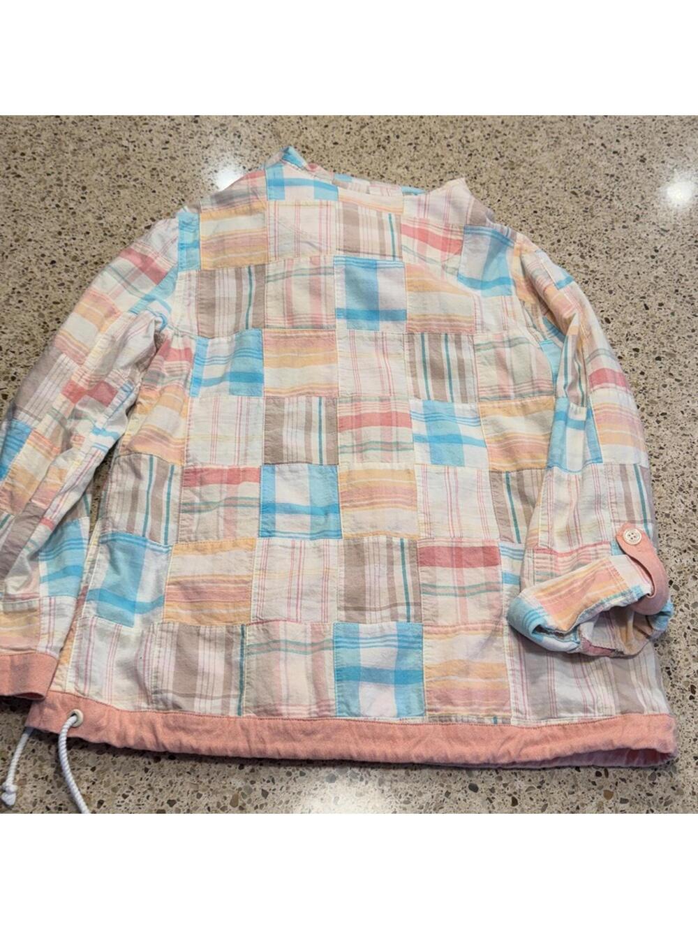 Vineyard Vines Zip Pullover Plaid Patchwork Jacket - Picture 7 of 8
